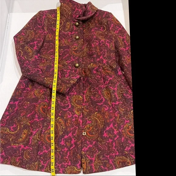 Plenty Paisley Print Wool Blend Princess Coat - Picture 11 of 13
